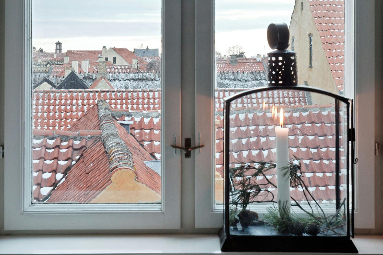 nordisk jul utsikt Utsikt over tak i Dragør, utenfor København.